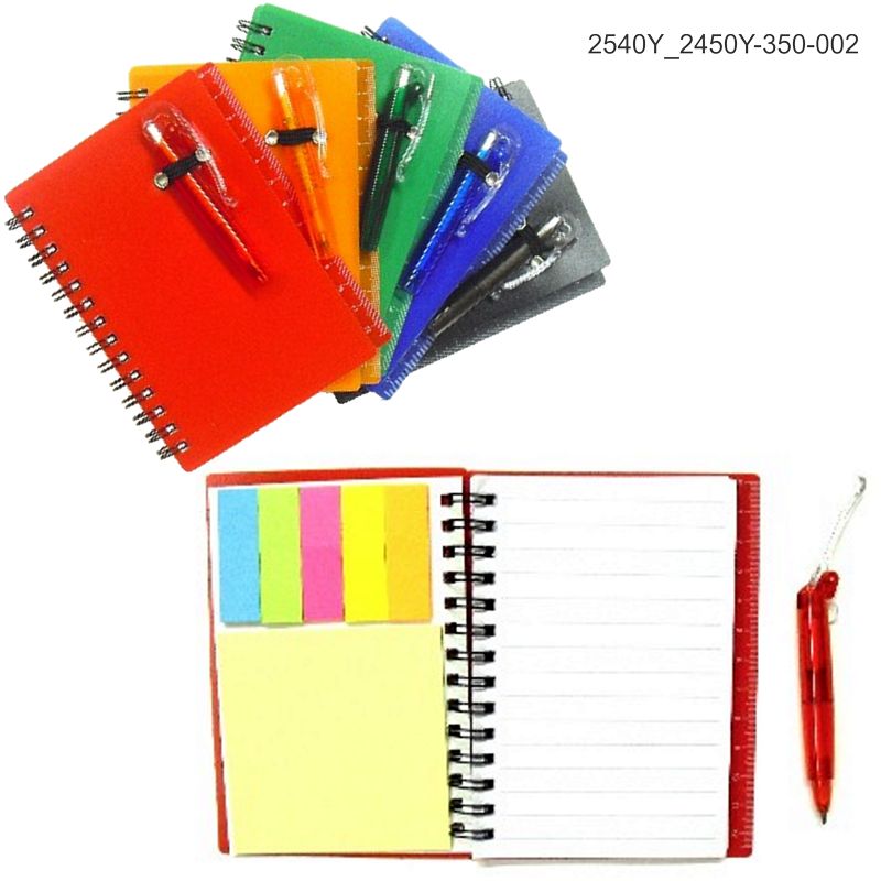 Caderno de Anotações com Post It e Caneta