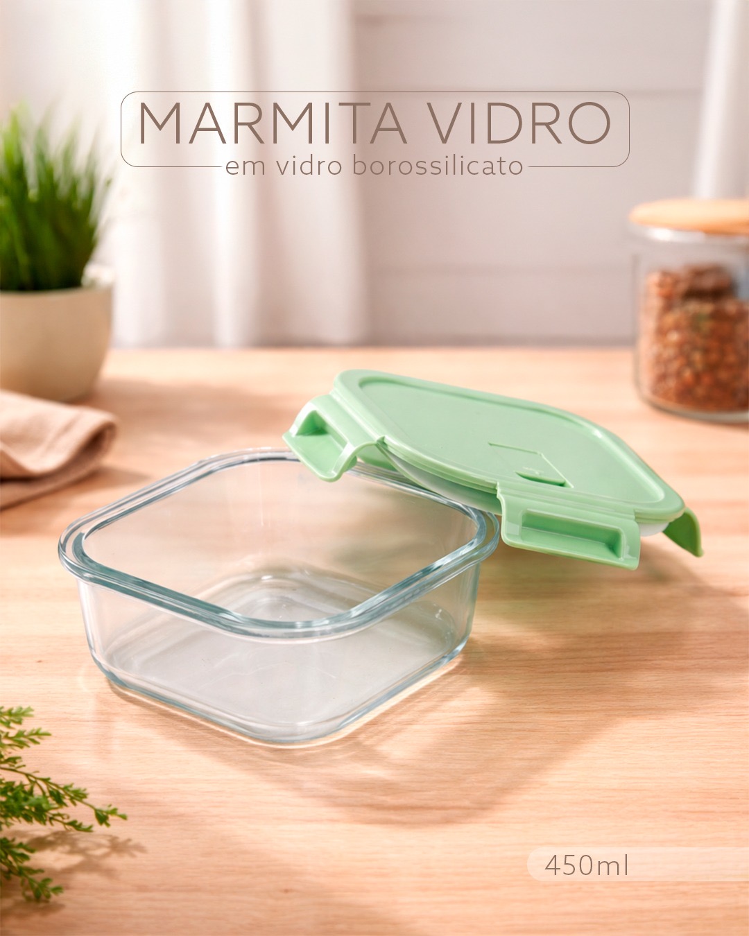 Marmita de vidro 450 ml 